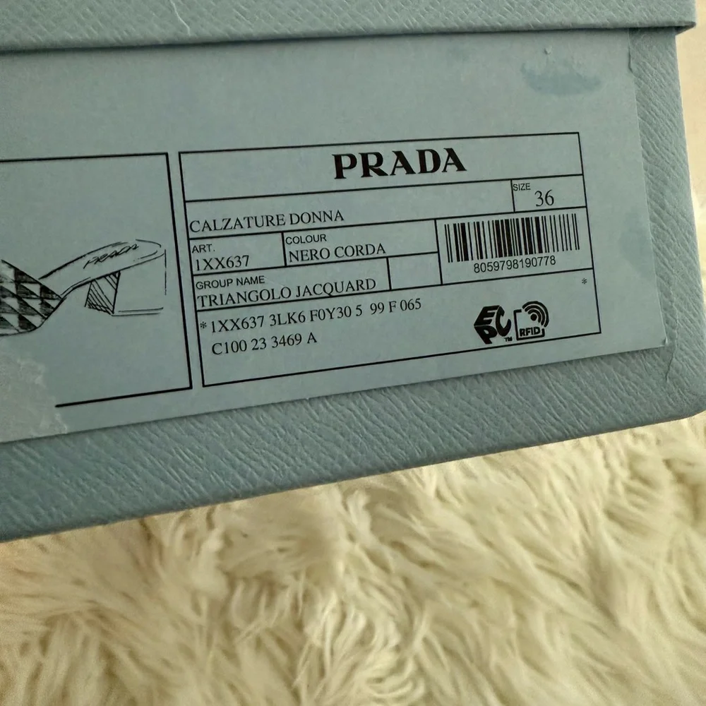 Prada Black and Cream Geometric Heels Size 36 - Picture 8 of 8